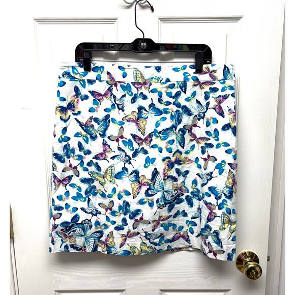 Talbots Dresses & Skirts - Talbots Pencil Skirt, Butterfly Pattern on White Cotton, Lined, Women's Size 14